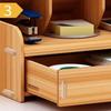 Wooden Desk Storage Shelf Multi-function Drawer Desk Organizer Office Desktop Display Shelf Pen Holder Stationery Storage Box