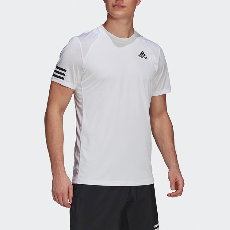 adidas T Shirts Men's White Crew Neck Moderate Straight Fit GL5401