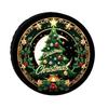 Fit Christmas Tree Car Tire Cover With Golden Trim & Snowflake Holly Berry Wreath - Heavy-Duty All-Weather Wheel, Golden For Hub