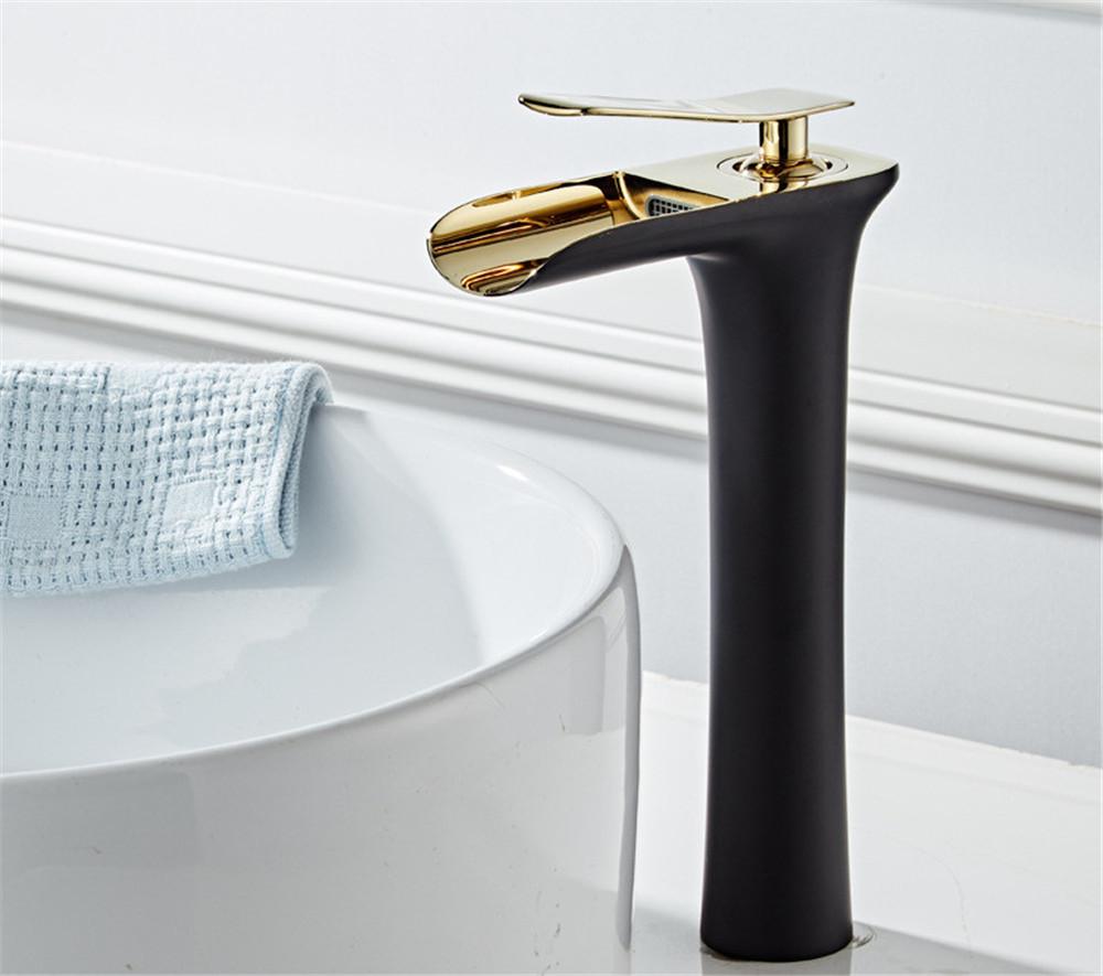 Antique Bathroom Faucet Gold Basin Faucets Brass Hot & Cold Bathroom Sink Faucet Deck Mounted Lavotory Faucet Mixer Water Tap