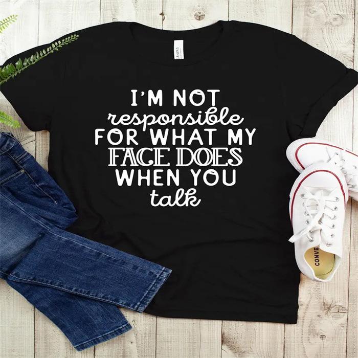 Letní top s kulatým výstřihem a potiskem Módní Ležérní Roztomilá dámská trička z čisté bavlny s krátkým rukávem