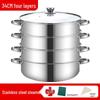 Stainless Steel Multi-Layer Steamer Stockpot for Induction & Gas Stoves