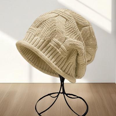Winter Hat Women Fashion Korean Knitted Yarn Hats Warm Loose Pile Caps