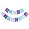 Mermaid Glitter Happy Birthday Banner - Party Decoration Flag