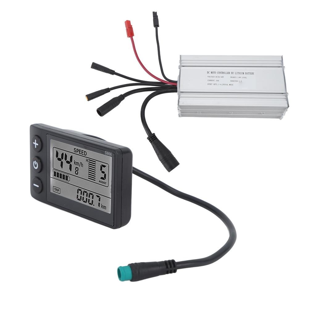 Bicycle Lithium Conversion Controller Kit Waterproof with 30A Bicycle Controller S866 Display Panel DIY Modified