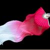 1PC 150cm Length Hot Sell Ms.Belly Dancing Fan Gradient Color Dancer Practice Long Imitation Dance Props Silk Fans