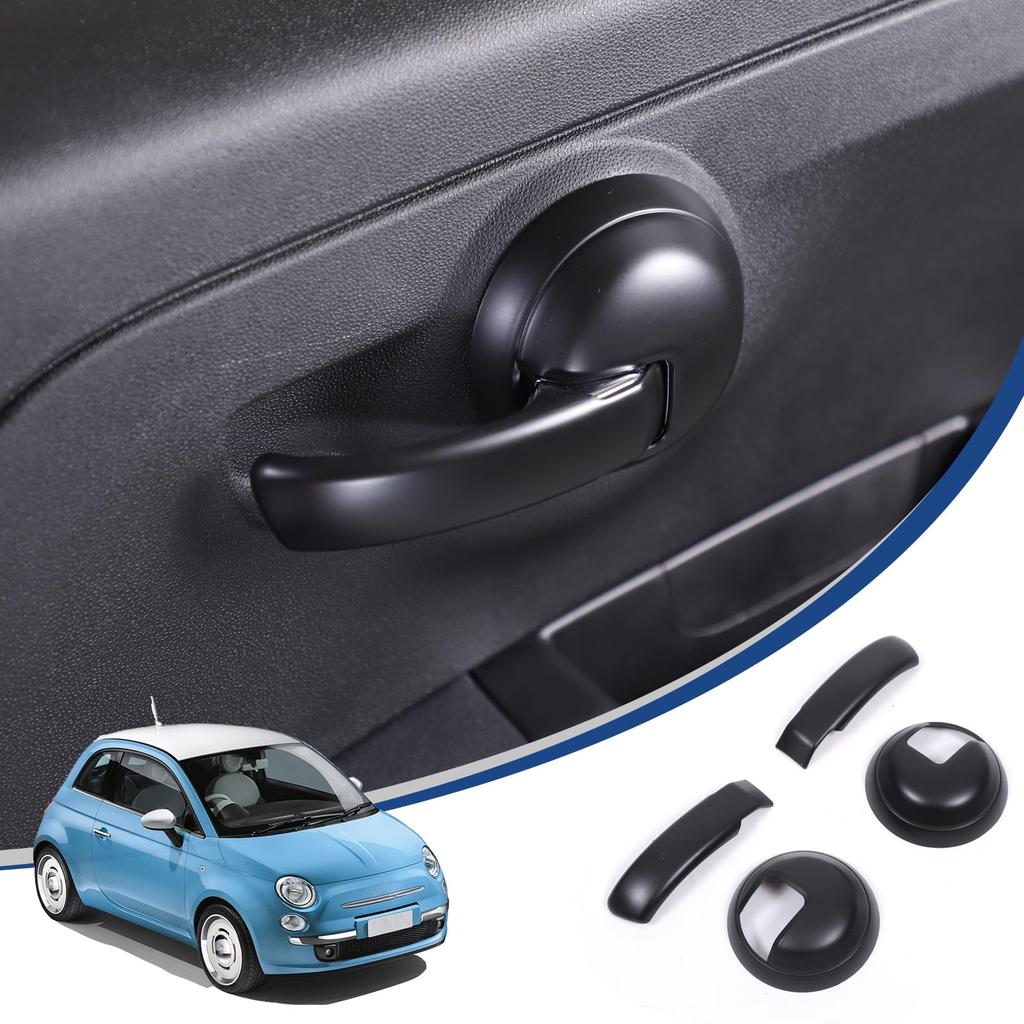 Hcilloend Neues Fiat 500 2010-2023 Lenkradverkleidung, Türgriffabdeckung, Autolenkrad
