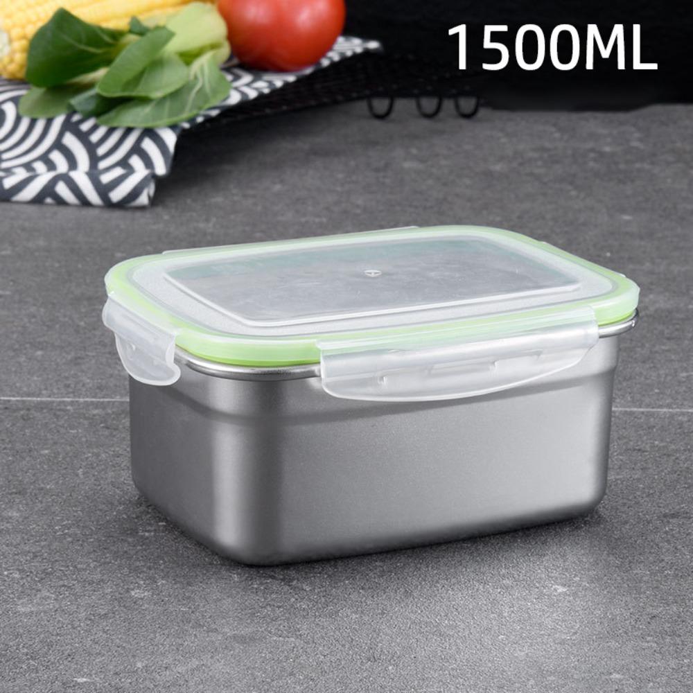 Stainless Steel Fresh-keeping Box Sealed Bento Box Refrigerator Freezer Storage Box  Camp Supplies