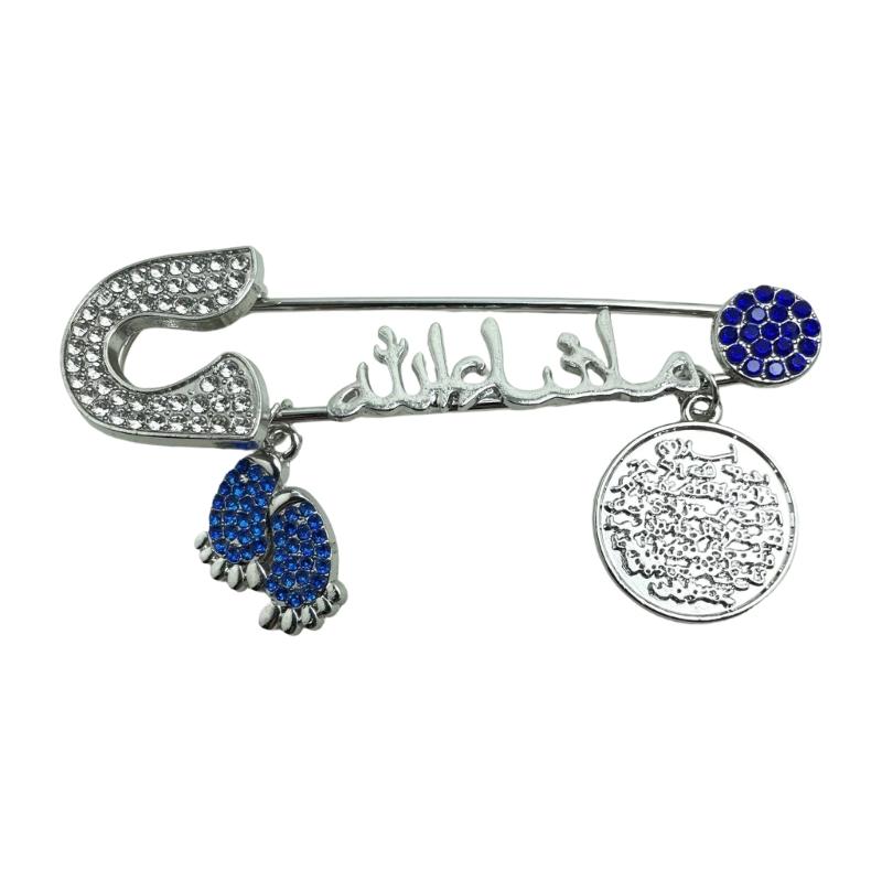 Modern Letter Shaped Brooch Pin Alloy With Turkish Cultural Charm Elegant Look Delicate Versatile Chest Pin 1