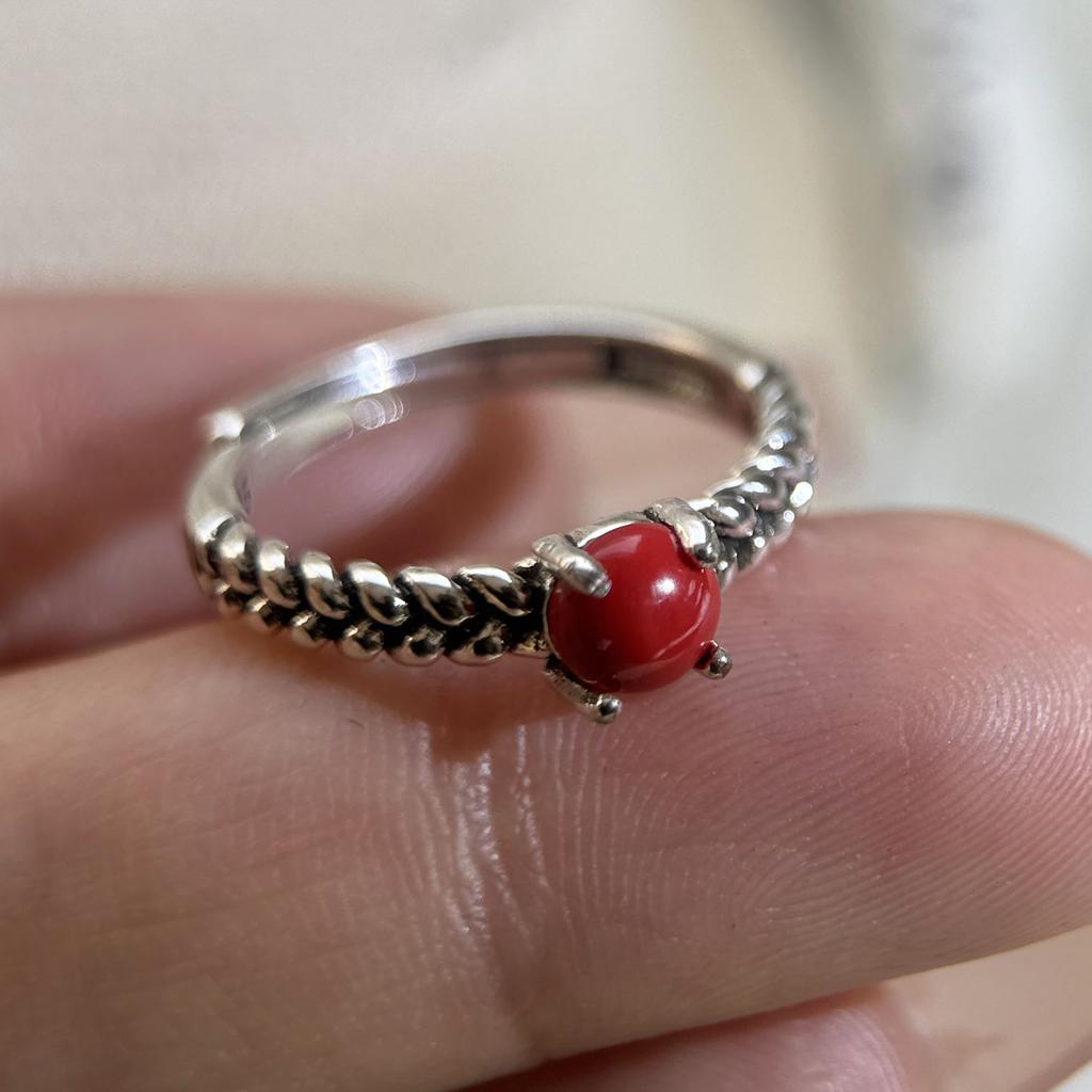 Copper Rings For Women Couple Minimalist Red Pink Stone Ring Fine Cz Jewelry Birthday Gift Prevent Allergy
