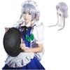 COSSA Izayoi Sakuya Cosplay-Kostüm mit Perücke, Izayoi Sakuya Stil, Anime, Halloween, Bühnenoutfit, Weihnachten (Klein)