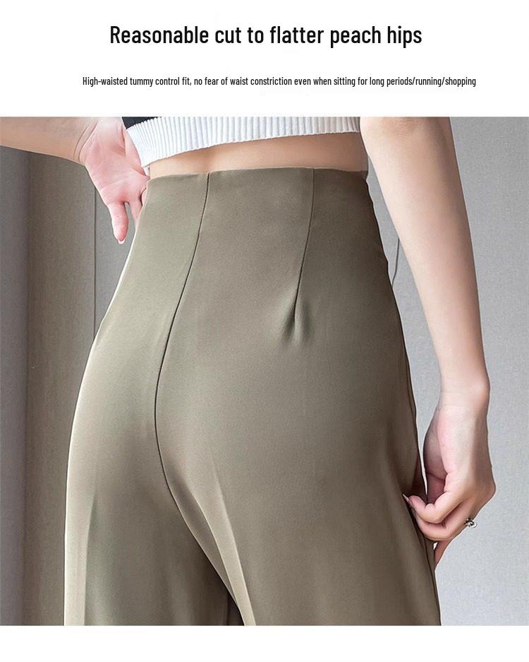 High Waist Micro Flare Wide Leg Pants for Women - Summer 2025 Slimming Draped Style