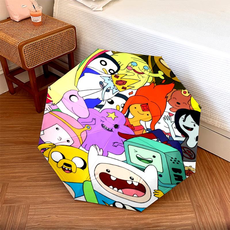Adventure Time Characters Automatic Umbrella - Suitable Travel Outdoor Portable Umbrella Birthday Gift Daily Essentials