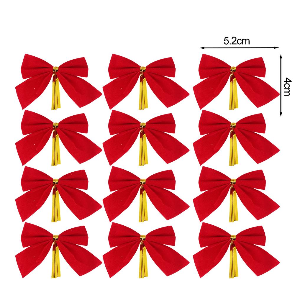 12/240pcs Christmas Bows Hanging Decorations Gold Silver Bowknot Christmas Tree Ornaments New Year Xmas Party Gift Decoration