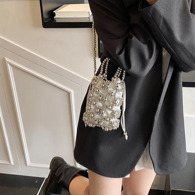 This Year's Popular Handbag 2025 Summer New Women's Bag Foreign Style Beaded Shoulder Bag Personalized Contrasting Color Messenger Bag Tide