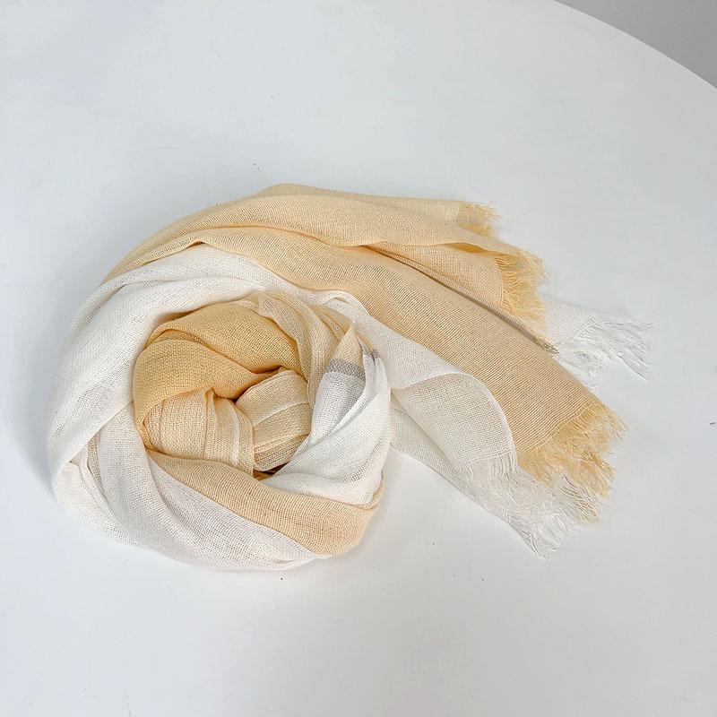 Cotton and Linen Dual Color Spring and Summer Women's Fresh and Elegant Style Scarf
