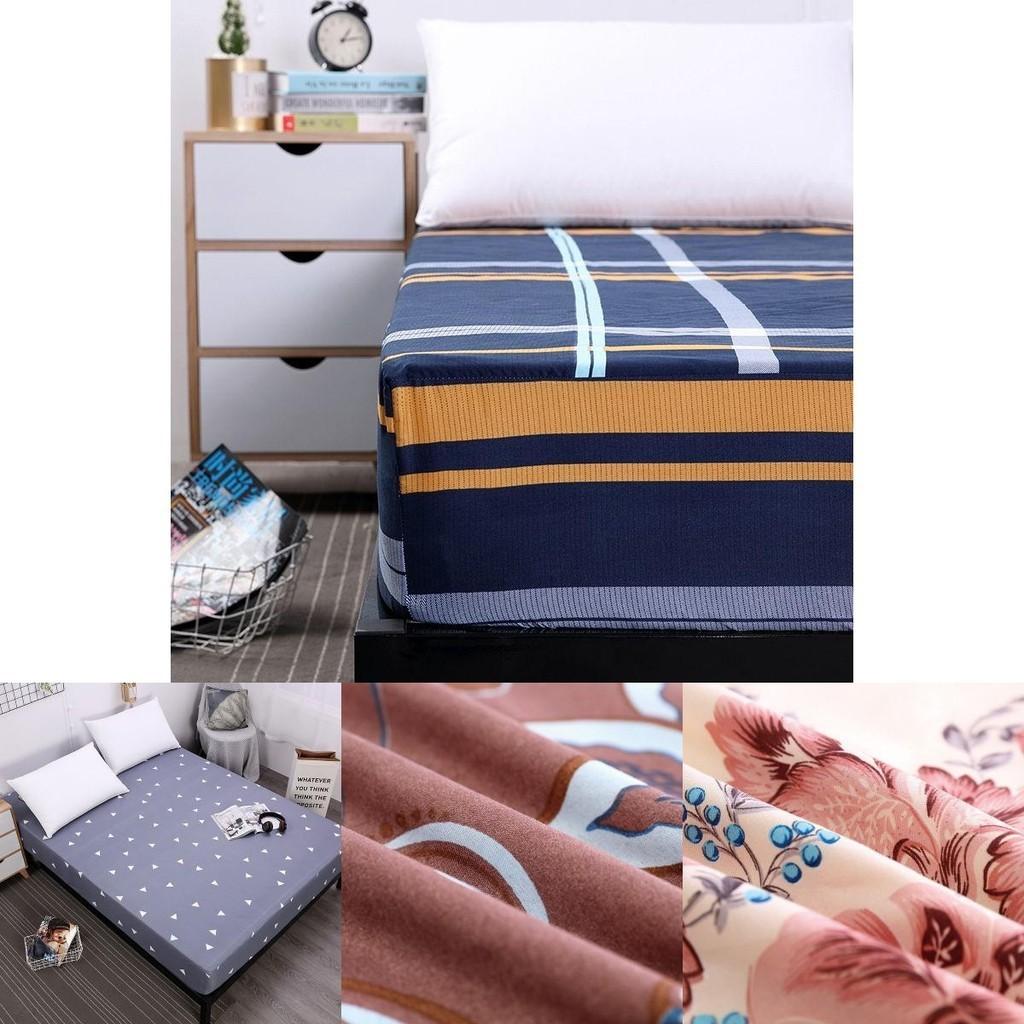 Cozy And Stylish Floral Stripes Mattress Protector Dustproof Fitted Sheet