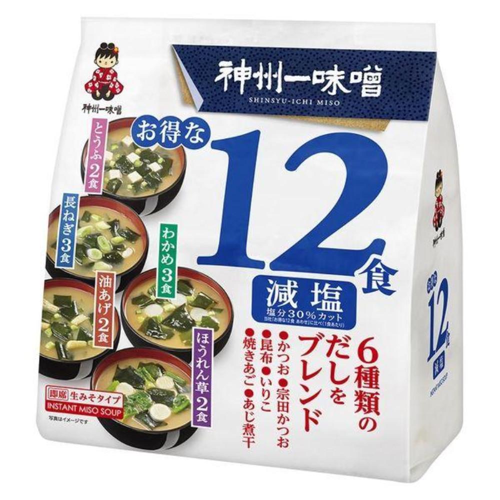 Japan Shinshuichi Miso Value 12 Meals Low Sodium / Combination 1 Bag (12 Servings)