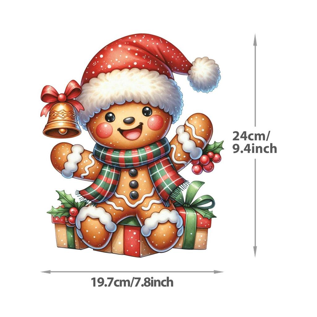 Beautiful Christmas ironing patches, cute gingerbread Diy T-shirts, clothes, stickers, sweatshirts, hats, heat transfer heat-pressed stickers