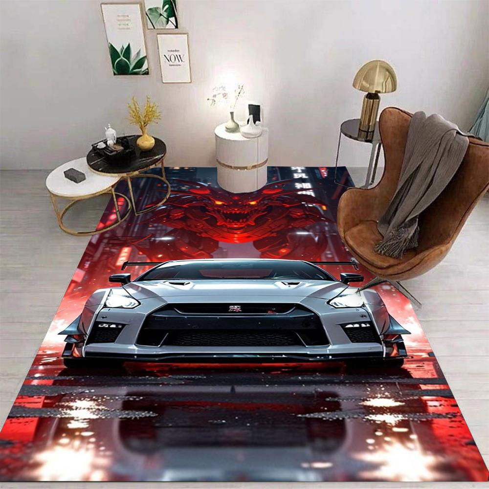 Cartoon Car Area Rug Non-Slip Washable Floor Mat for Living Room Bedroom Kitchen Sofa Balcony Table INS Style Home Decor