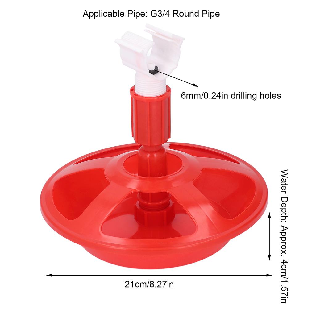 2 Set Automatic Chicken Waterer Multiple Compartments PP G3/4 Poultry Drinking Bowl for Chicks Ducks Geese Farm Supplies
