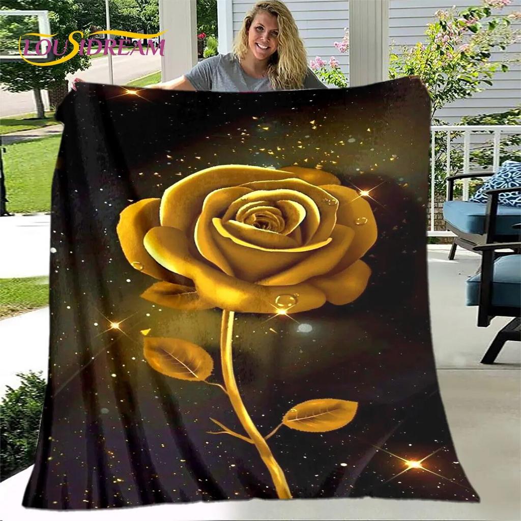 Newest 3D Rose Flower Sunflower Blanket,Flannel Blanket Throw Blanket,Sherpa Warm Blanket for Living Room Bedroom Beds Sofa Gift