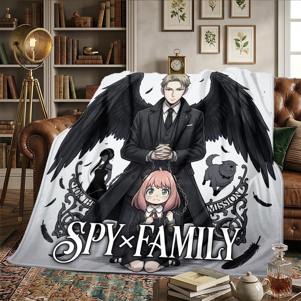 SPYxFAMILY Warm Print Flannel Blanket Comfortable, For Bedrooms, Sofas, Beds, Chairs, Picnics, Travel -HE56