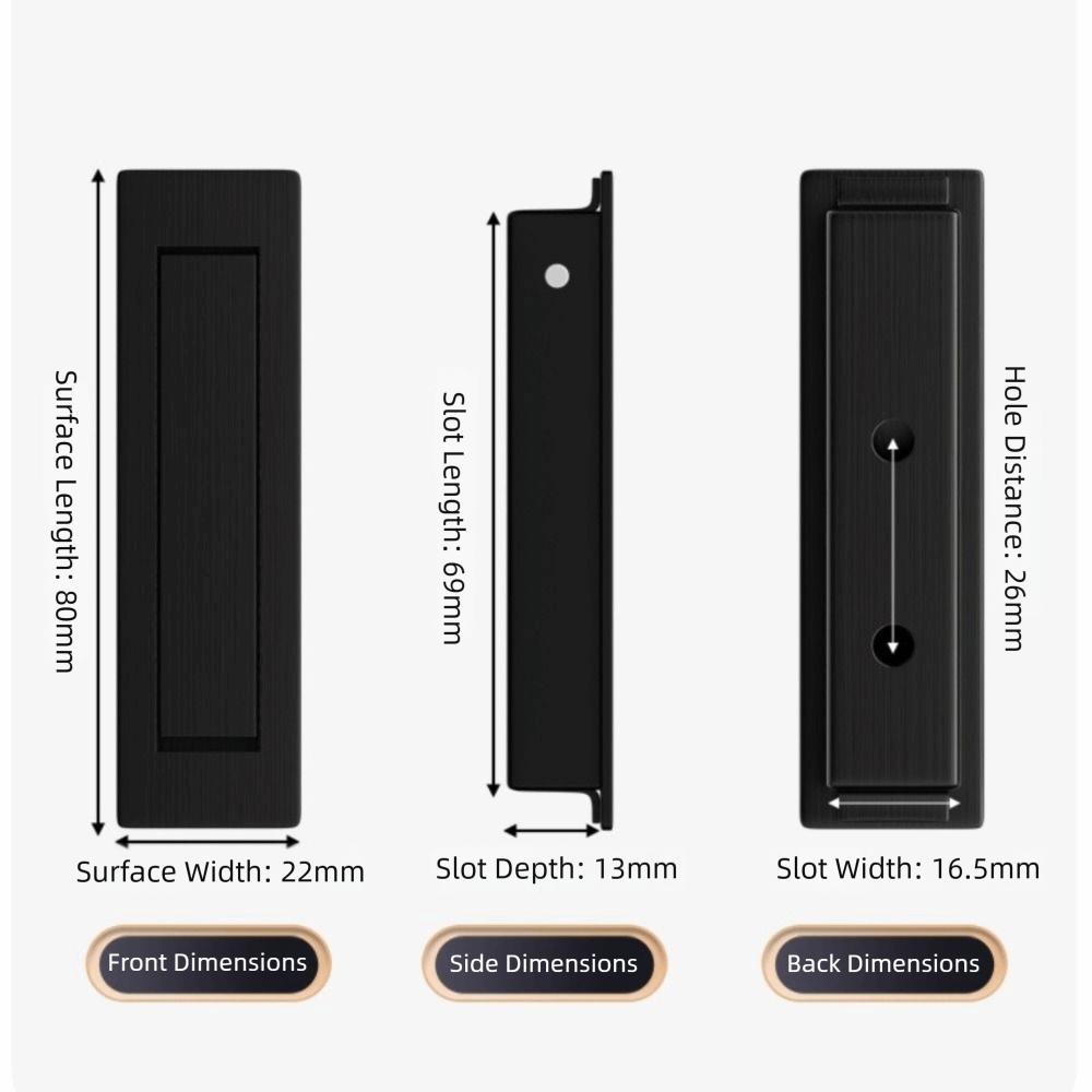 Door Stainless Steel Cabinet Door Handle Durable Hidden Cabinet Pulls Embedded Invisible Drawer Handle Sliding Door