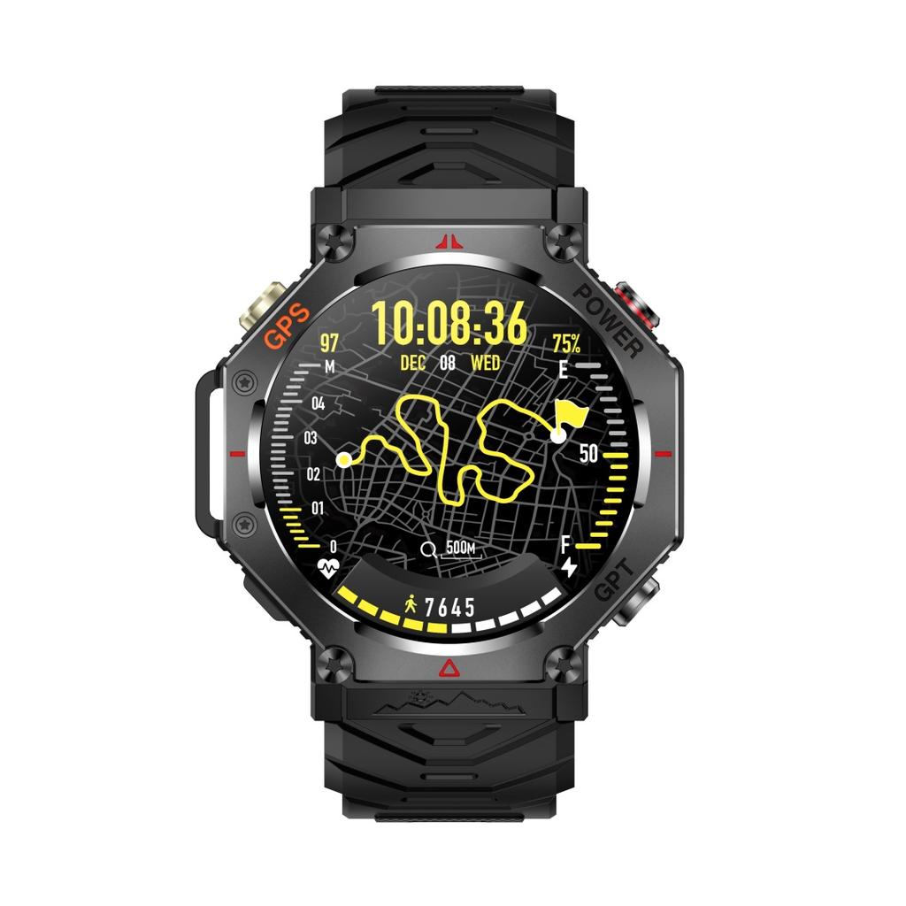 Rainbuvvy KC91 GPS Smart Bracelet 1.39inch TFT 360x360 BLE5.3 GPT 3ATM Waterproof 530mAh Bluetooth Call Flashlight Android Smartwatch