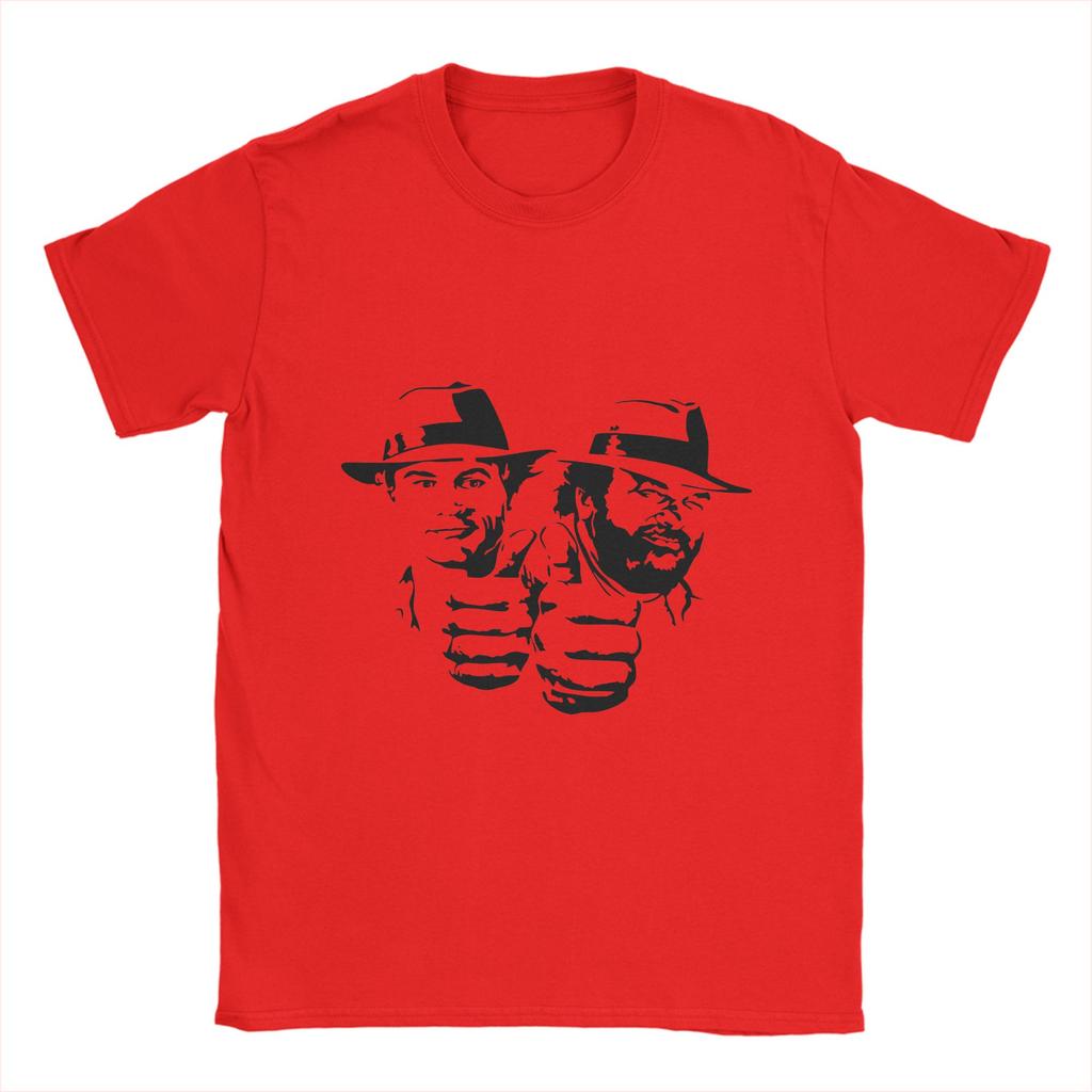 Bud Spencer And Terrence Hill T Shirts Unisex Pure Cotton Fun Tshirt Round Collar Tees Short Sleeve Clothes Gift Idea