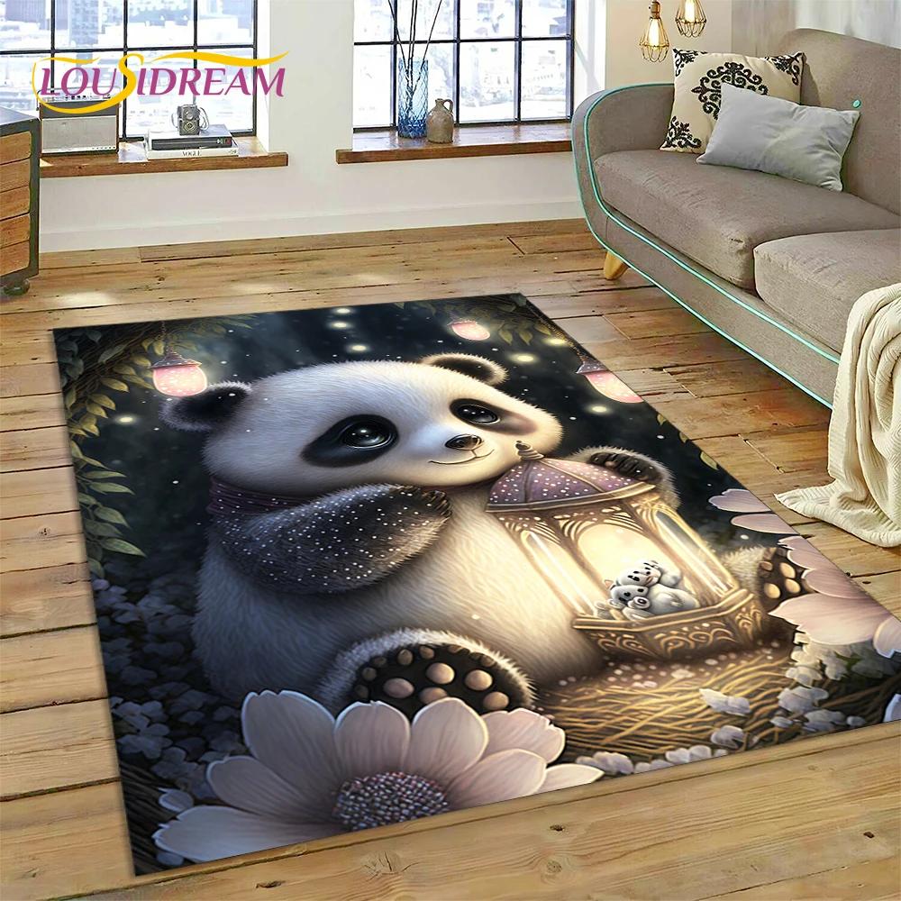 Cartoon Cute Panda Dream Animal 3D Rug Carpet for Living Room Bedroom Decor,Floor Mat Non-slip Decoration for Sofa Doormat Gift