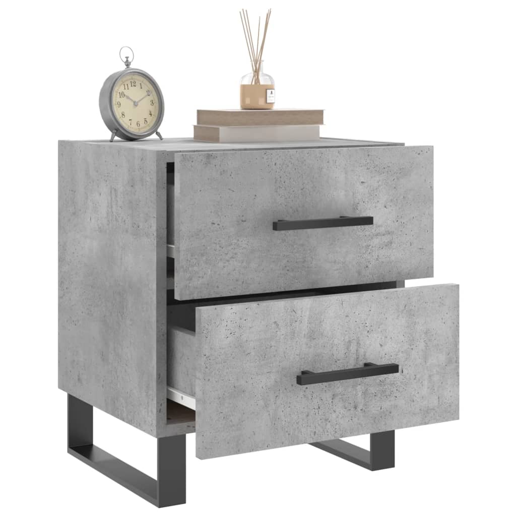 Nightstand Concrete Gray 40x35x47.5 Cm Particleboard