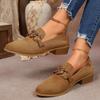 New Large-sized Pointed-toe Low-heeled Single Shoes for Women Thick-heeled One-foot Fashion Loafers