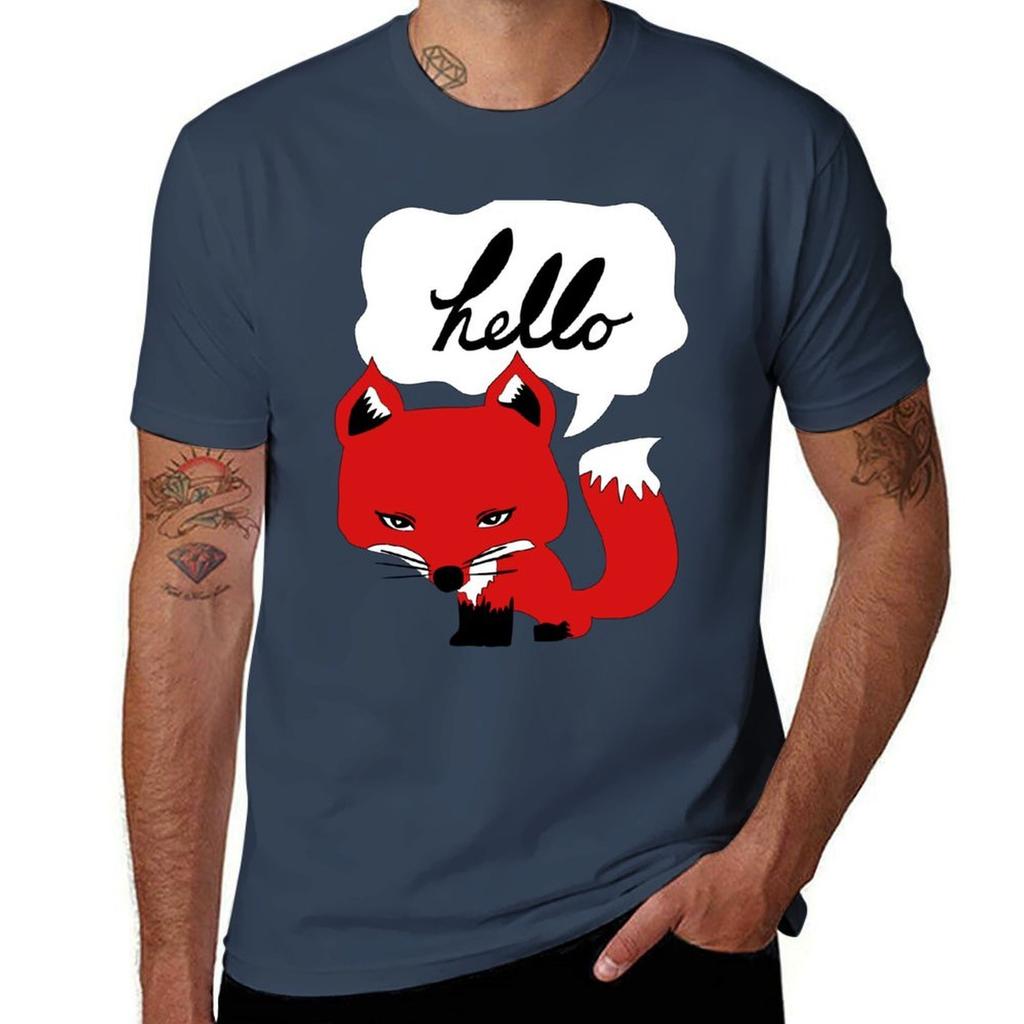 The Fox Says Hello T-Shirt Anti-Pilling Casual T-Shirt