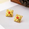 Women's Light Luxury Design Elegant Vintage Geometric Square Earrings Fashionable And Versatile Niche Design Earrings