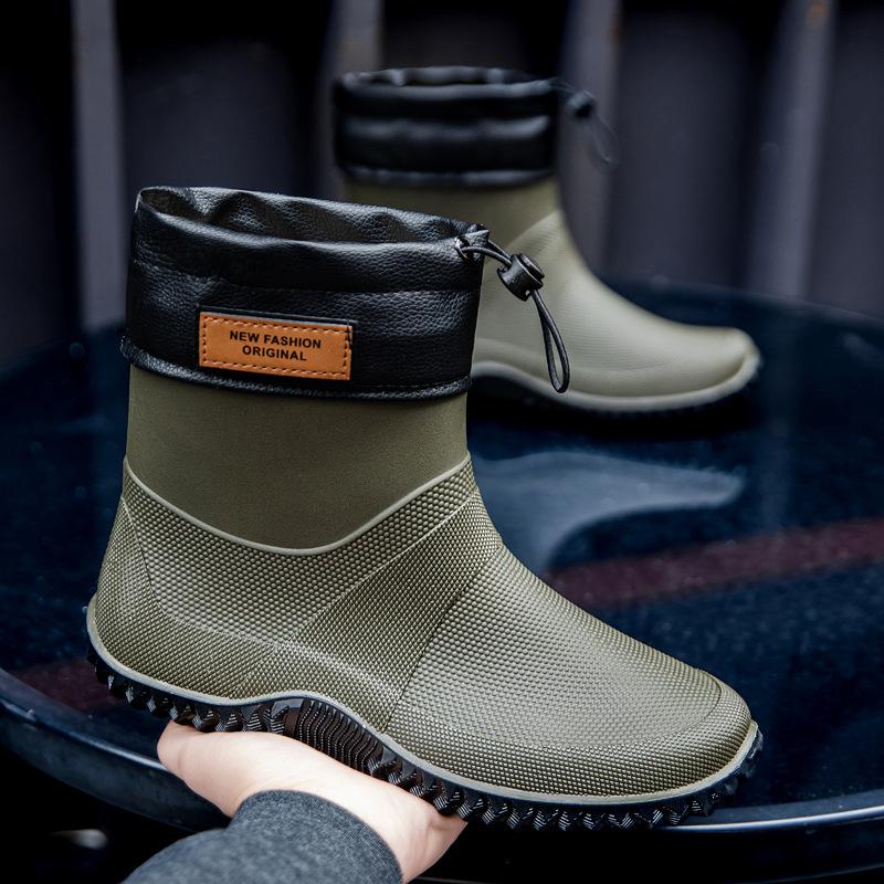 Strictly Selected Water Boots Men's Short Tube Wear-resistant Rain Shoes Couple Outdoor Commuting Waterproof Overshoes Environmentally Friendl