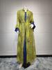 AB318 Ruffled Sleeve Evening Abaya Dress for Muslim Women