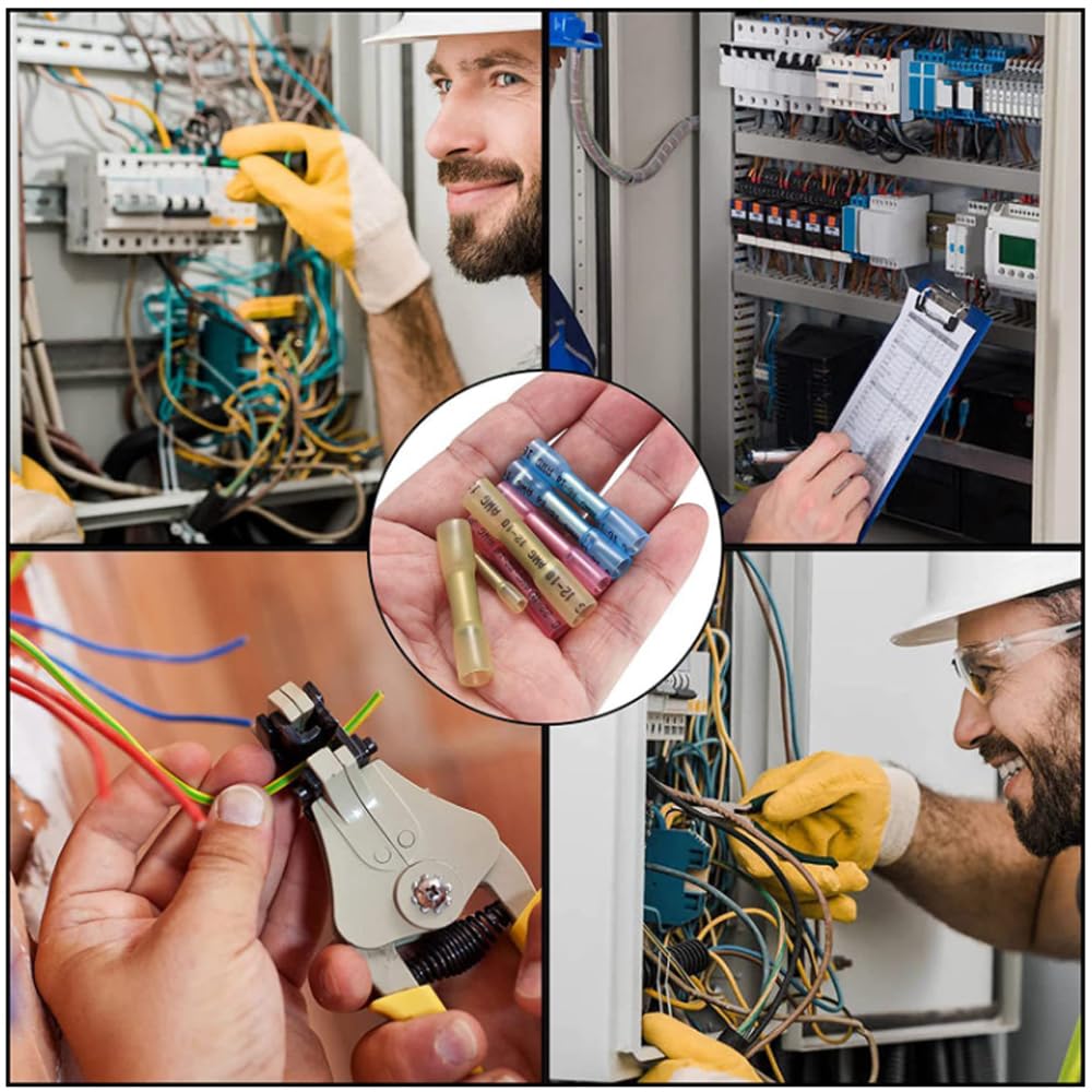 YFFSFDC Crimp Terminal, Heat Shrink Butt Terminal, Waterproof, Wire Connector, Insulated, Electrical, Home Appliances,