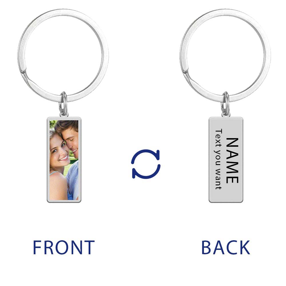 Print Demand Photo Keychain Personalized Custom Gift For Women Men Mother Father Dad Family Couple Stainless Steel Key Ring