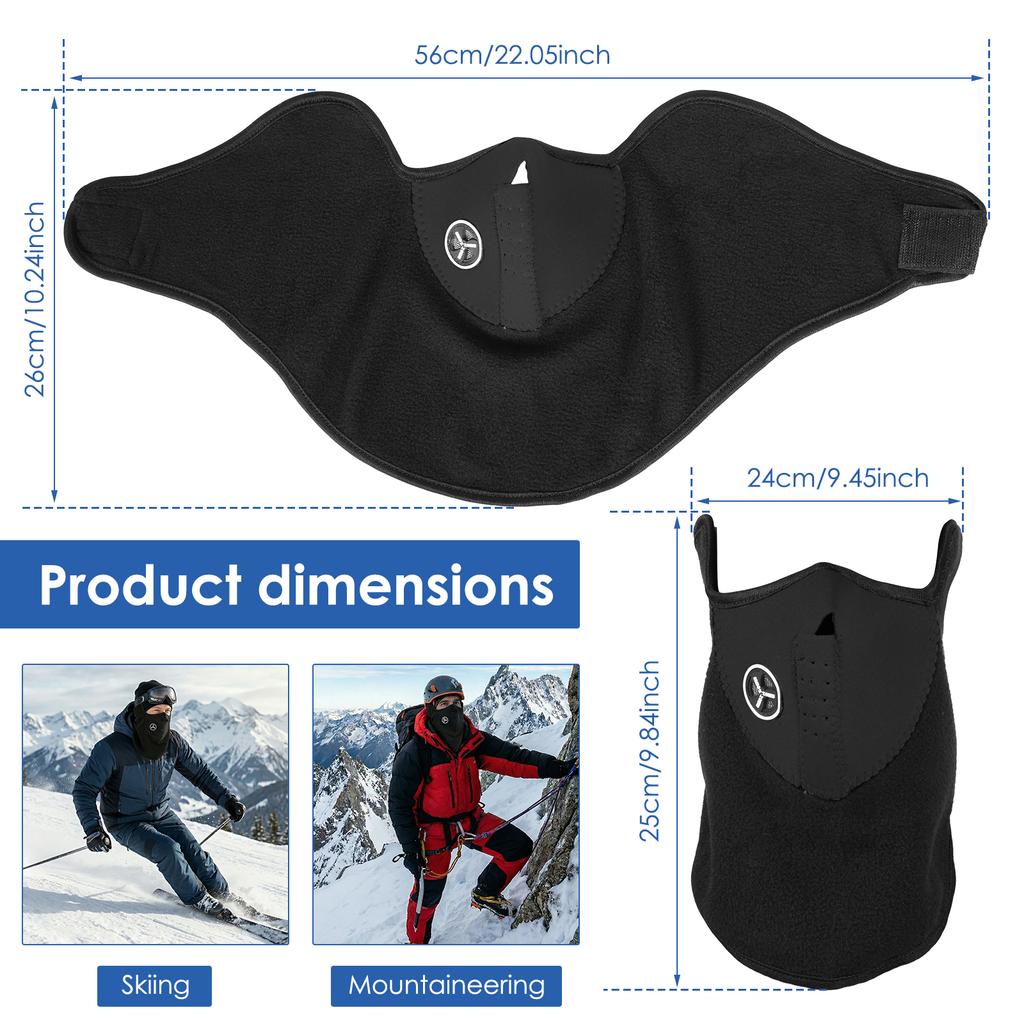 Anti Dust Cycling Mask Winter Neck Warmer Gaiter Windproof Face Mask with Breathing Valve for Ski Snowboard Cycling Hiking