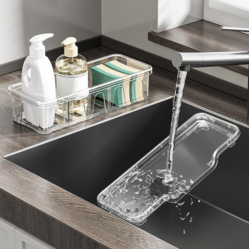 Kitchen Faucet Sink Drain Rack Sponge Holder Bathroom Shampoo Soap Storage Shelf