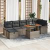 VidaXL Garden Sofas 8 Pieces with Cushions Grey Poly Rattan 3359919