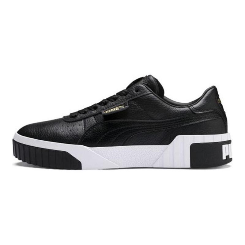 PUMA Cali Women Platform Low Top Skate Shoes Black White 369155-03 35.5
