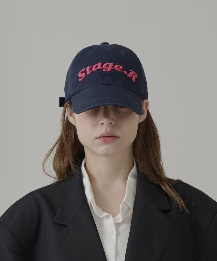 Seuteijial Volume Logo Washed Ball Cap [Navy]