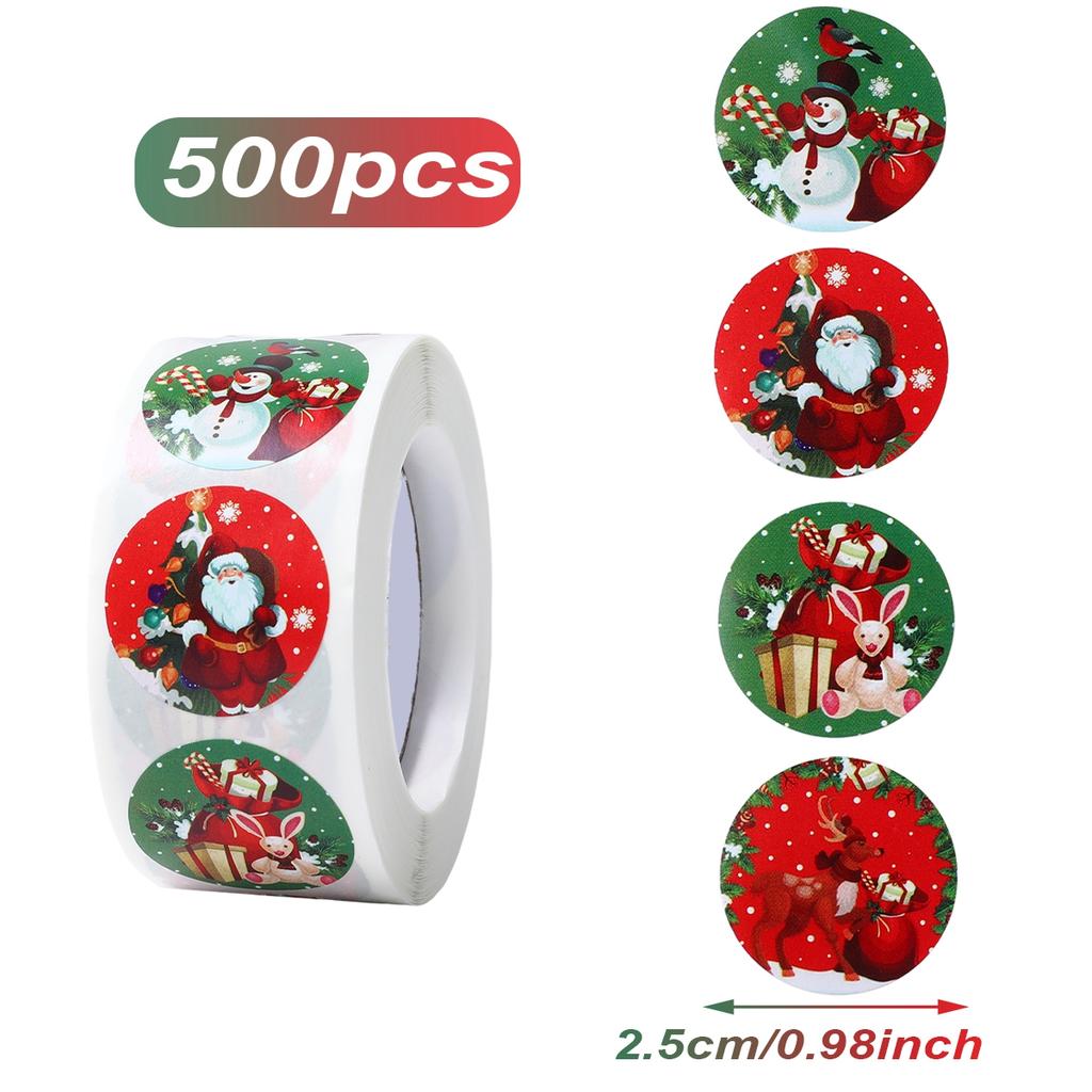 500Pcs Merry Christmas Stickers 2025 Christmas Party Seal Labels Stickers DIY Gifts Baking Package Envelope Stationery Decor