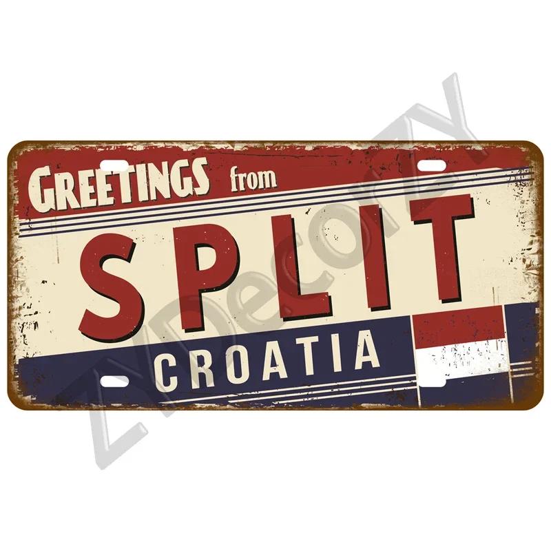 Man Cave Decoration Decor Capital City Plates Plate Vintage Sign For Restaurant Bar Pub Cafe Metal Sign Plaque Landmark