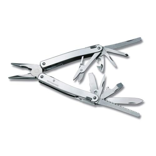 VICTORINOX Swiss Tool Spirit X Plus Ratchet, Silver, with Nylon Case, DIY Multi-Function Knife, Pliers, Locking, Swiss-Made 37-Function Multi-Tool [Wa