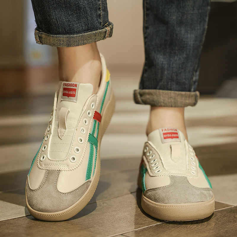 Fashion Legitimate Leather Thick-heeled Luxury Vulcanized Shoes Casual Spring Original Women Sneakers Sport Shose New Fast Pro