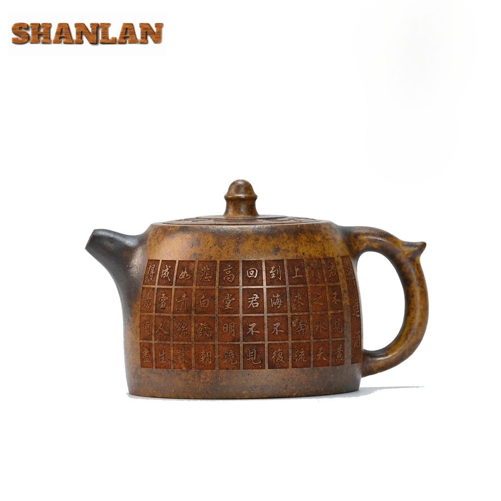 170ml Yixing Purple Clay Teapots Handmade Well Fence Pot Raw Ore Wood-fired Porcelain Mud Kettle Chinese Zisha Teaset Collection
