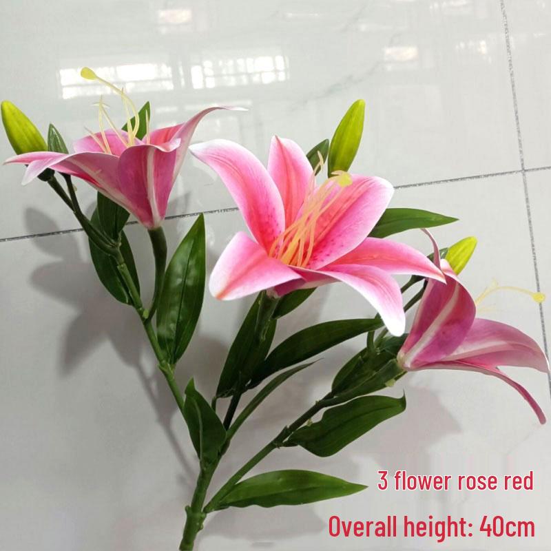 Искусственный букет лилий для украшения гостиной, шелковая цветочная композиция для свадьбы или комнатного декора.